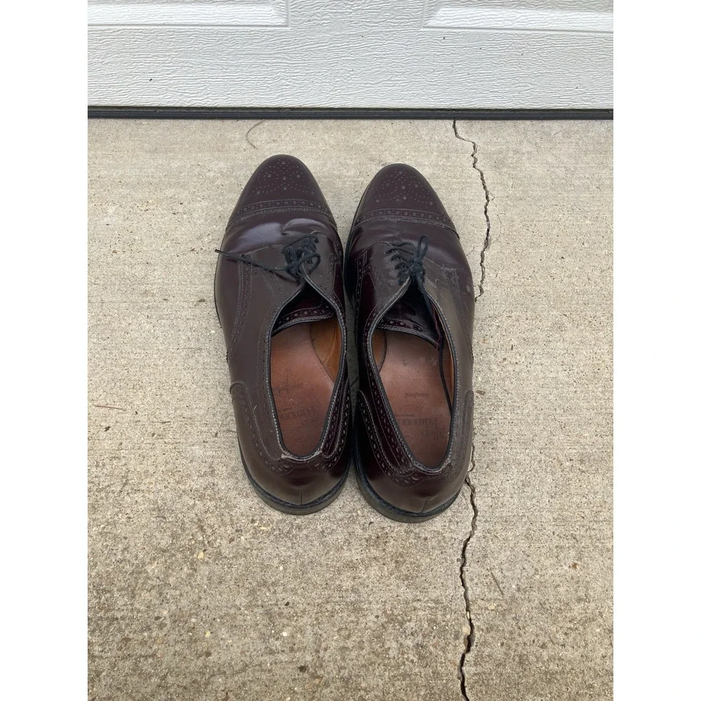 Allen Edmonds Sanford Burgundy Cap-Toe  Derby size 12 B Mens Dress Shoes Cherry